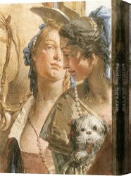 Cleopatra Testing Poisons on Condemned Prisoners Canvas Paintings - The Banquet of Cleopatra [detail #6] by Giovanni Battista Tiepolo